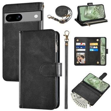 Imagem de Furiet Capa carteira para Google Pixel 8A 5G com alça de pulso e alça de ombro PU couro de vaca padrão flip 6+ porta-cartões suporte bolso dinheiro acessórios capa de telefone para Pixel8A A8 mulheres