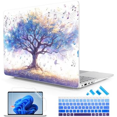 Imagem de Lepeoac Capa para laptop Microsoft Surface de 13,9 polegadas, Windows 11 Copilot+ PC 2024, 7ª edição, tela sensível ao toque, capa rígida de plástico com capa de teclado e protetor de tela, árvore