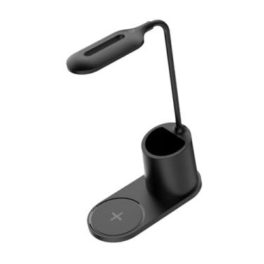 Imagem de Ｂｅｓｇａ Lâmpada de Mesa Luz de Mesa Carregador Sem Fio 15w Luz de Mesa Portátil Lâmpada de Leitura para Escritório Estudar Dormitório Casa Quarto, Preto