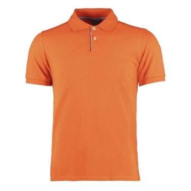 Imagem de Camisa Masculina Gola Polo Piquet Poliéster - Genérico, Laranja, M