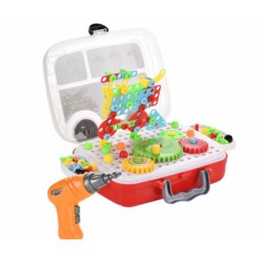 Imagem de Kit Ferramenta Infantil Parafusadeira De Brinquedo De Montar - DDG TOY
