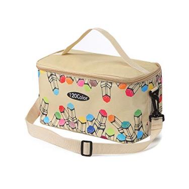 Imagem de Bolsa de transporte multifuncional com zíper para 120 marcadores com padrão da Toprema, Caqui, 1