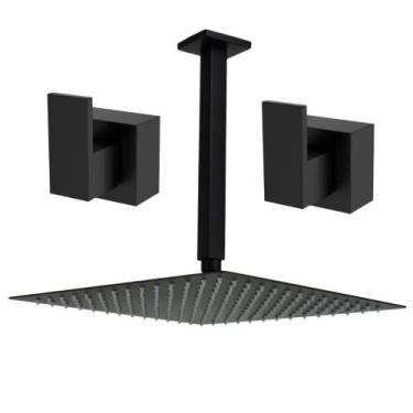 Imagem de Ducha Chuveiro Teto 30x30 Braço 25 Solar Gás + 2 Acabamento - DeckCasa