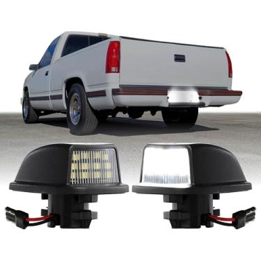 Imagem de USR 88-00 Série C/K Luz LED para placa de licença – Par de lâmpadas de moldura traseira (esquerda + direita) - Compatível com Chevy C/K 1500 2500 1988-2000 Pick-up Truck/GMC Suburban (atualização de