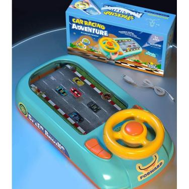 Imagem de Carro de aventura de corrida de brinquedo com volante para crianças com música