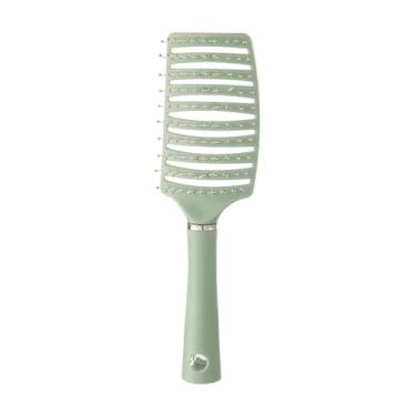 Imagem de 1pc Escova de massagem Pente de massagem para cabelo e couro cabeludo feminino - Ferramenta para cabelos lisos especial para perucas de cabelo real (KTDWS-verde)