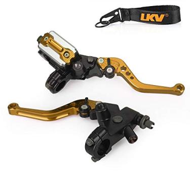 Imagem de LKV Alavanca de bomba de embreagem de freio de motocicleta com cilindro mestre hidráulico acessórios de motocicleta pistão universal 22 mm CNC compatível com Honda Yamaha Kawasaki Suzuki