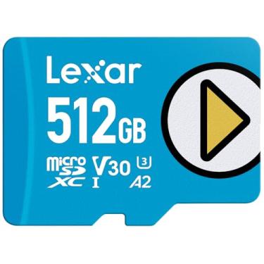 Imagem de Lexar Cartão micro SD azul 512 GB, UHS-I, C10, U3, V30, A2, 4K, cartão de memória microSDXC de até 160 MB/s, armazenamento expandido para Nintendo Switch, dispositivos de jogos, smartphones, tablets