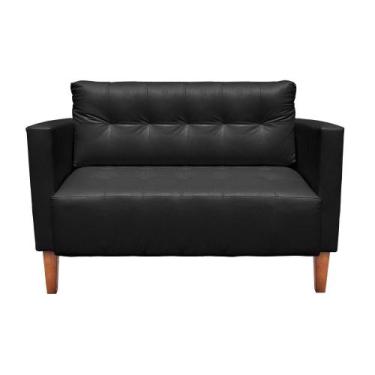 Imagem de Sofá Retrô Namoradeira 2L Livia material sintético Preto - DROSSI