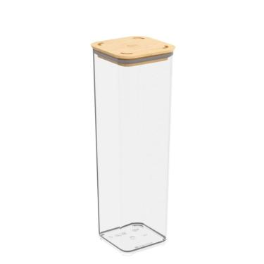 Imagem de Pote Hermético Cristal com Tampa em Bambu 1,8L, linha Modo Coza
