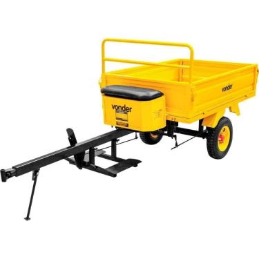 Imagem de Carreta Agrícola Vonder 300kg Para Motocultivador Microtrator Basculante Freio Lona Engate Giratório