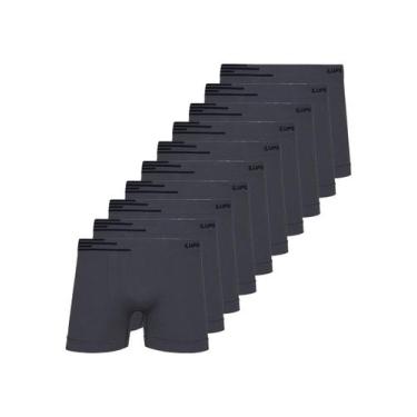 Imagem de Kit com 10 Cuecas Boxer Lupo 436-002, Cinza, G