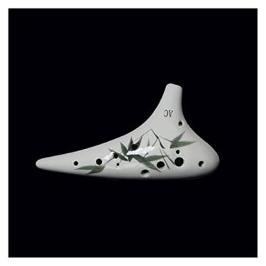 Imagem de Flauta de ocarina de 12 furos feita de argila instrumento AC instrumento ocarina cerâmica saco alto presente (cor: 1)