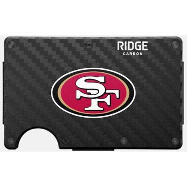 Imagem de The Ridge NFL Edition, carteira masculina minimalista de metal de alumínio – bloqueio RFID, elástico, bolso frontal fino para cartão de crédito com alça para dinheiro e um clipe de dinheiro adicional