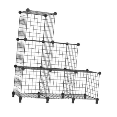 Imagem de Bothyi Prateleiras de armazenamento cubo estante de estante de livros de estante de livros de estante de estante de estante de armazenamento leve organizador, Preto