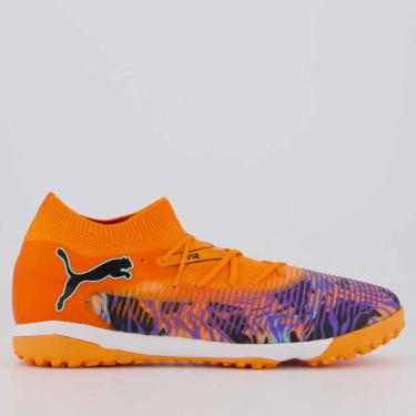 Imagem de Chuteira Puma Future 8 Match Creativity TT Society Laranja e Preta  masculino