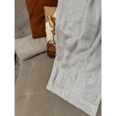 Imagem de Cortina Gaze De Linho 4 Metros Trilho Suíço  - Larissa Cortinas, Cinza