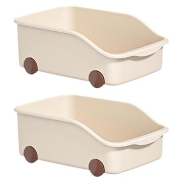 Imagem de IEUDNS 2Pcs Organizador de armário de cozinha Caixa de armazenamento de artigos diversos com rodas Caixa de armazenamento para despensa Armário de cozinha