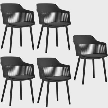 Imagem de Kit com 5 Cadeiras para Sala de Jantar Marcela Preto