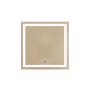Imagem de Espelho Led Jateado Quadrado 80x80 Cm Touch-screen Bivolt - Flash Glas