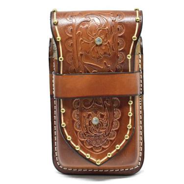 Imagem de Bainha Porta Celular Feminina Country Cowgirl Couro Strass - Atrevidu'