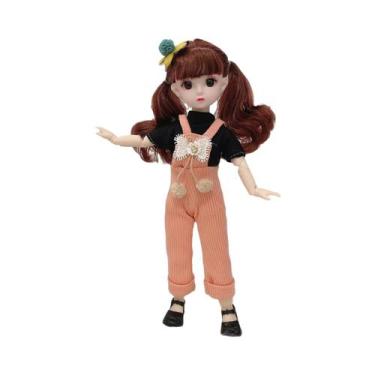 Imagem de Boneca Articulada de 30cm com Roupas, Sapatos 3D e Olhos Marrons - 12 
