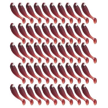 Imagem de 50pcs/saco de Pesca Artificial Isca de Silicone Macio (Vinho vermelho)