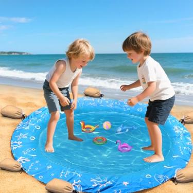 Imagem de Mity rain Baby Beach Pool Puddle – 6.6FT Kiddie Pool for Toddlers 1-3, Infant Pool with Sandbags & Carry Bag – Portable Baby Beach Mat for Outdoor Summer Fun
