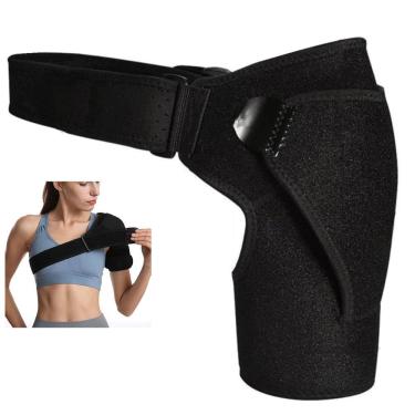 Imagem de Ombreira Ortopetica Compressao Ajustavel Protege Ombro Fisioterapia Alivia Dor Tensao Muscular Lesao Articulaçao Recuperaçao