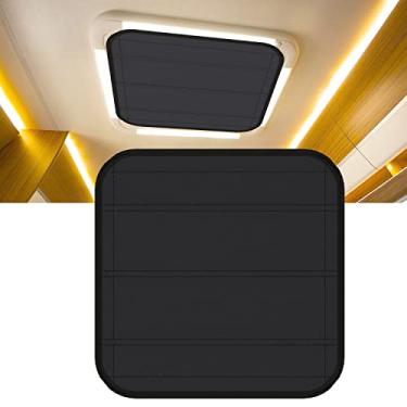 Imagem de Cortinas de claraboia RV, isolante de claraboia RV de dois lados, coberturas de ventilação de teto para teto de trailer de 40,64 cm x 40,64 cm, capa de ventilação blackout de RV com ímã dobrável