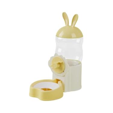 Imagem de ＡＷＨＡＯ Bebedouro para cães e gatos, tigela de água com superfície lisa e fácil de limpar, bebedouro para pintinhos pequenos animais de estimação, Amarelo