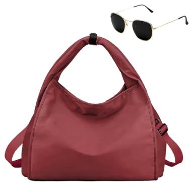 Imagem de Kit Bolsa Feminina Grande De Ombro + Óculos Hexagonal De Sol (VERMELHO)