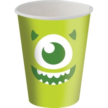 Imagem de Copo Papel 200Ml Monstros Sa - Embalagem com 8 unidades.