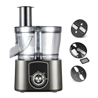 Imagem de Processador de alimentos comercial de 600 W, picador de vegetais de 5 L para fatiar, picar, cortar em cubos e porcionar, adequado para uso comercial e doméstico, com 4 lâminas