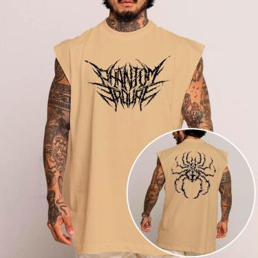 Imagem de Camiseta Regata Algodão Machão Oversized Abstract Phantom Spider Dark Arte-Unissex