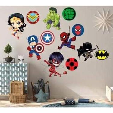 Imagem de Adesivo De Parede Super-Heróis Infantis - Lojinha Da Luc Adesivos