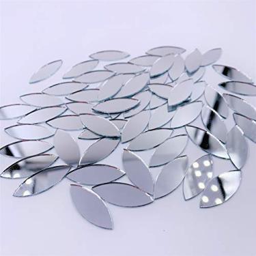 Imagem de CHENRUI150pcs Petal Shaped Mirror Mosaic Tile Craft Mirrors (Silver)
