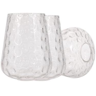 Imagem de Rivqahra Pacote Com 3 Abajures De Vidro Transparente Martelado Para Luminária, 6,3" Altura, Copo Ondulação Água, Luminária Pendente Lustre Globo, Arandela Parede, Encaixe 1-5/8"