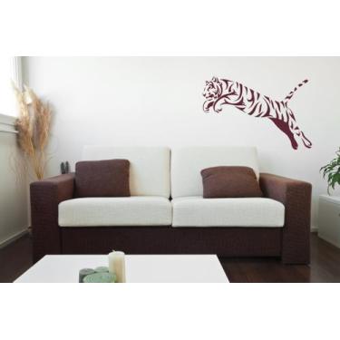 Imagem de Adesivo Decorativo de Parede Sala Animal Tigre Pulando - Gaudesivos