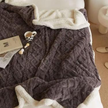 Imagem de Cobertor Manta Com Sherpa Dupla Face Casal Luxuoso 2,20x1,90 (Marrom)