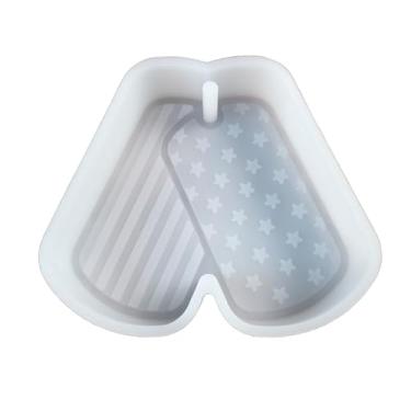 Imagem de Duawenki Placa de identificação Molde de silicone para fazer contas aromáticas de sabão para carro, pingente, vela, resina, ornamentos decorativos de gesso de cimento (10,6 x 9 x 2,7 cm)