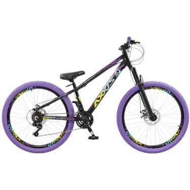 Imagem de Bicicleta Aro 26 Axxis Freeride 21v Shimano Pneu Colorido (Amarelo/Roxo)