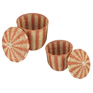 Imagem de Fabater Cesta de Mantas Grandes, Cestas de Lavanderia Com Tampa, Cesto de Lavanderia, de Piso Decorativo de Vime para Sala de Estar, Quarto, Banheiro, Cobertor e