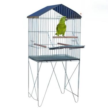 Imagem de Viveiro Duplex Para Papagaio Maritaca Calopsita Aves Mansas Pet Gaiola Grande Aberto Louro(P)