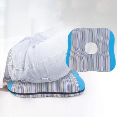 Imagem de Almofada De Anel De Casca De Trigo Sarraceno Para Hemorróidas - Almofada De Assento De Rosquinha Para Cadeiras De Rodas Alivia A Dor No Cóccix E No Cóccix Para Casa, Carro, Escritório, Blue
