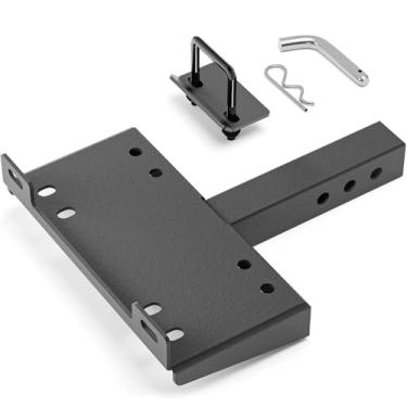 Imagem de EYOUHZ Suporte de guincho de engate de reboque com receptor de 5 cm, suporte universal de placa de guincho resistente para ATV/UTV/SUV/caminhão/picape, capacidade de reboque de 7,711 kg, suporte de