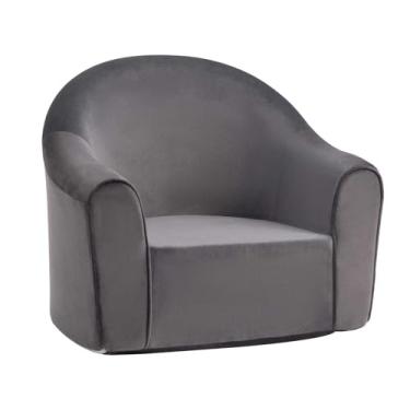 Imagem de ALIMORDEN Adorável cadeira infantil, assento de espuma confortável para crianças pequenas com capa lavável removível - Sofá de leitura macio para meninos e meninas, cinza