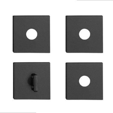 Imagem de Kit roseta avulsa fechadura pado de banheiro preto fosco canto reto sm