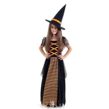 Imagem de FANTASIA BRUXA LONGA-LARANJA INFANTIL -G