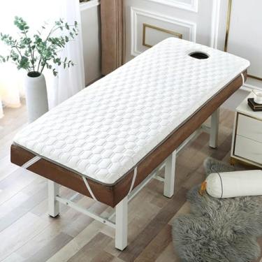 Imagem de Colchão De Cama De Massagem Dobrável Com Orifícios De Respiração, Colchão De Spa Com Elástico, Colchão De Espuma De Memória, Adequado Para Cama De Salão De Beleza, B04, (R)190x75x3cm